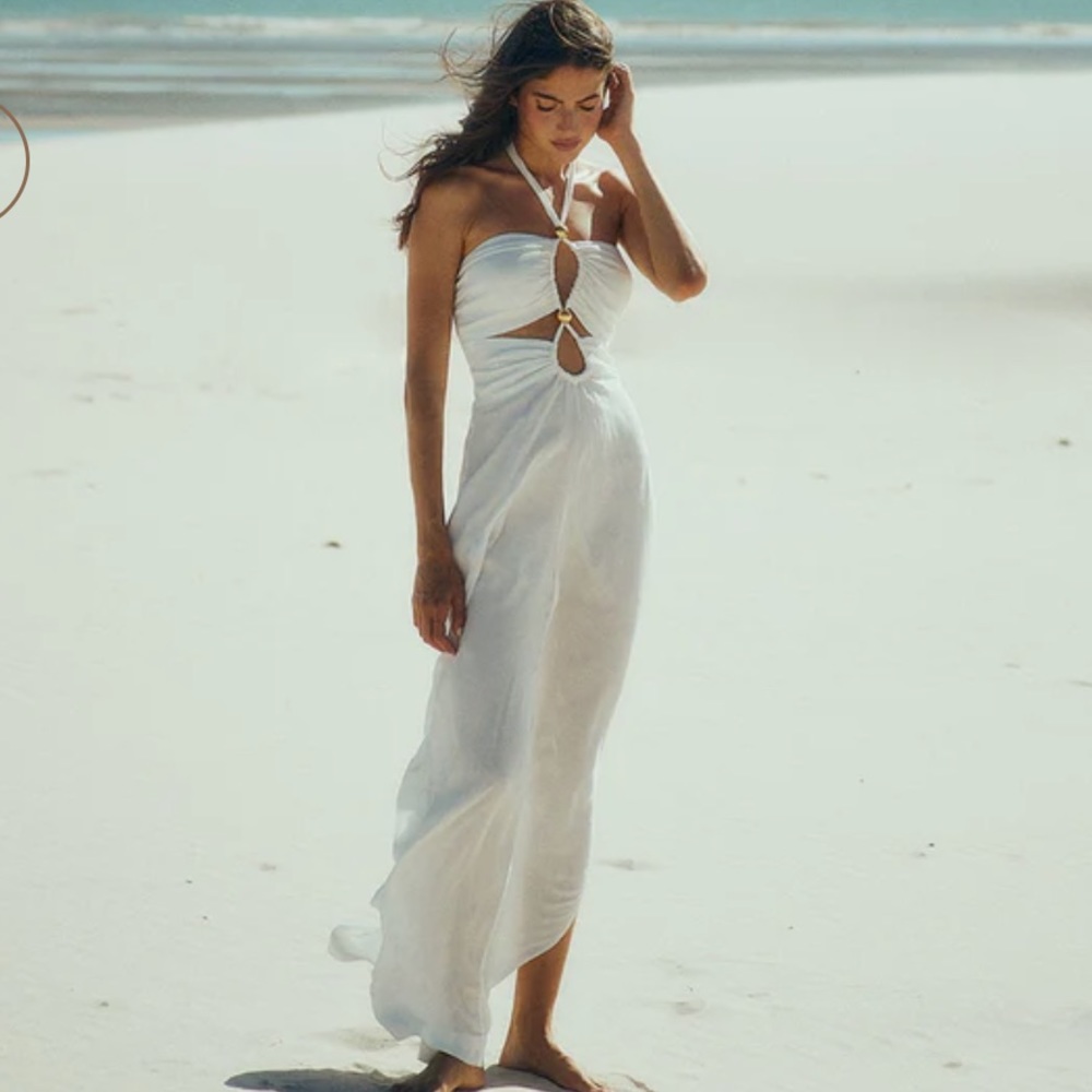 VIX Luana Detail Jumpsuit, size 2, White, $358 - Picture 1 of 7